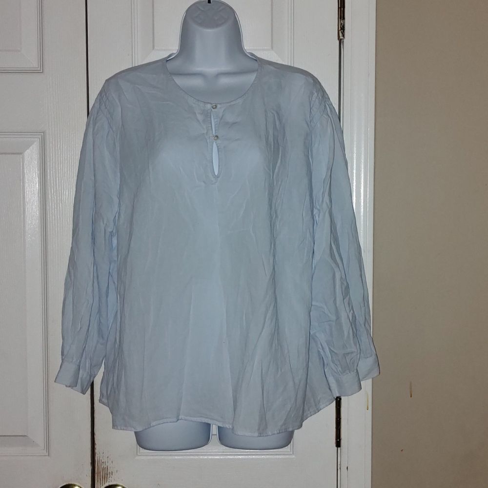 Old Navy Baby Blue 3/4 length  sleeve Blouse  Sz XL